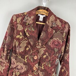 Cabi Tapestry Coat‎ Jacket Womens 8 Floral Brocade Boho Retro Vintage Artsy